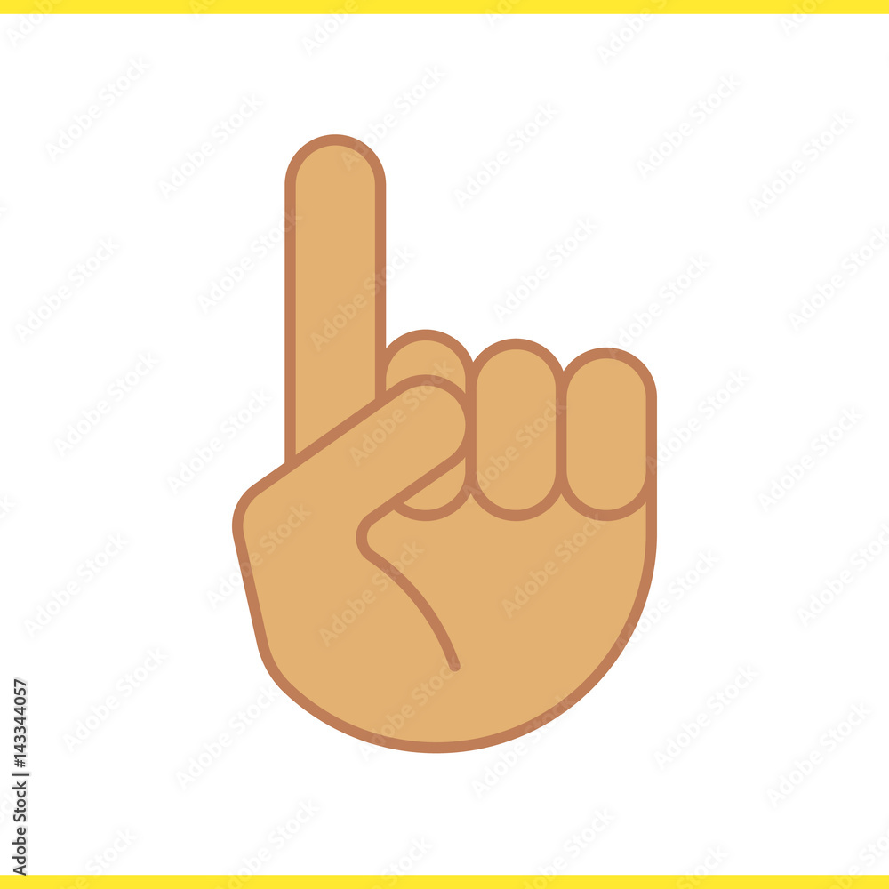 Attention hand gesture color icon Attention hand gesture color icon
