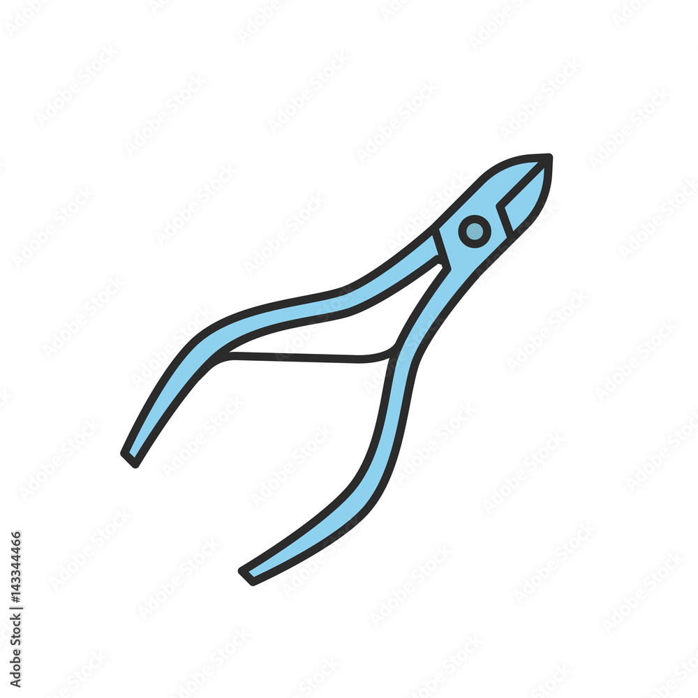 Fototapeta premium Cuticle nipper color icon