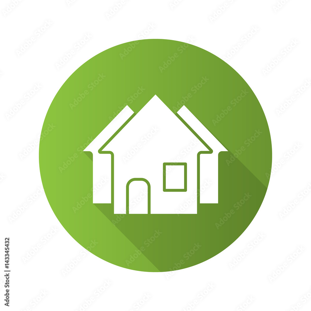 Real estate market. Flat design long shadow icon Real estate market. Flat design long shadow icon