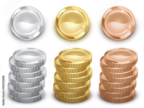 Gold, silver and copper coins