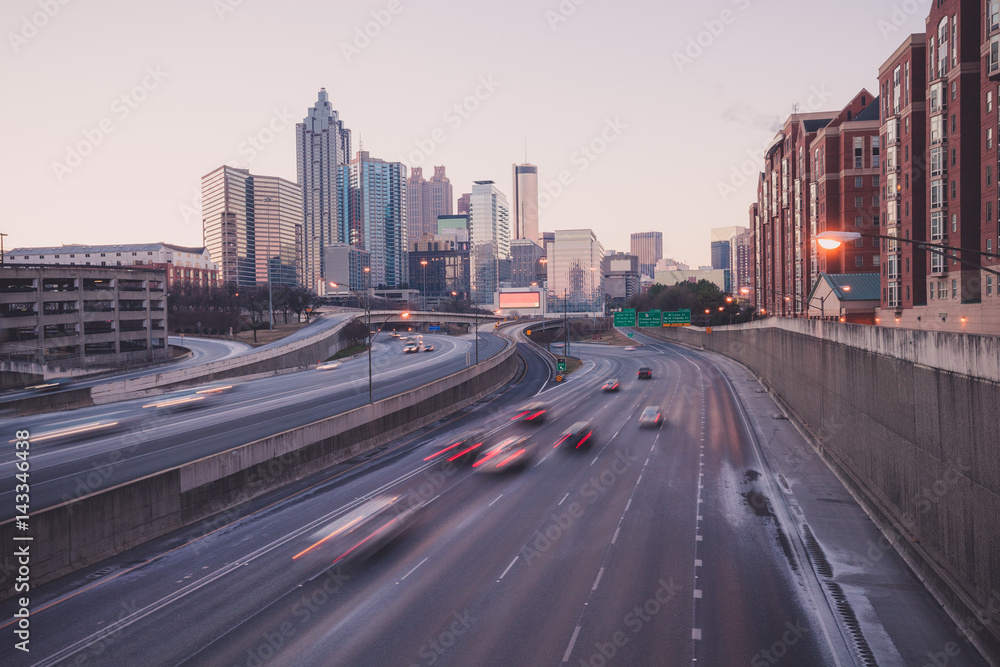 Modern city skyline. Atlanta, GA, USA