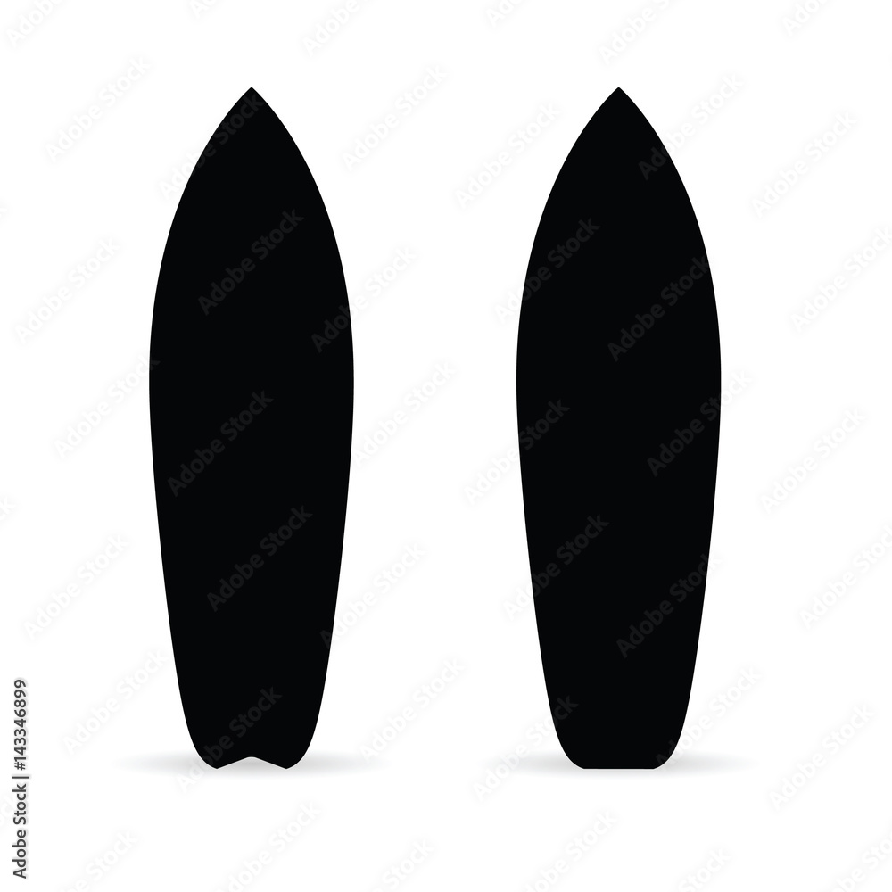 surfboard set in black color illustration surfboard set in black color illustration