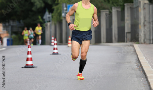 athlete running during the marathon