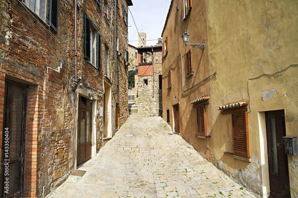 beautiful old stone street in italy