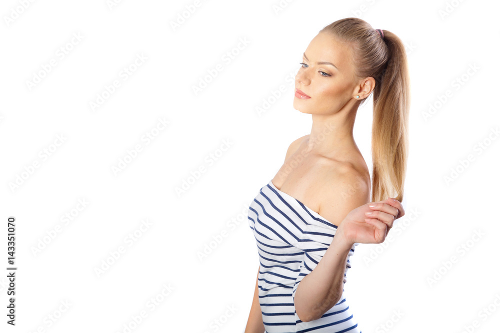 Portrait of a beautiful sporty girl with makeup Portrait of a beautiful sporty girl with makeup