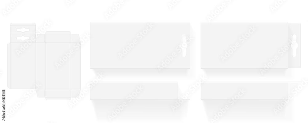 Box for your design and logo. Easy to change colors. Mock Up. Vector EPS10