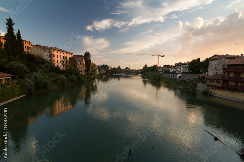 Brenta river, view from the Palldio bridge in Bassano del Grappa