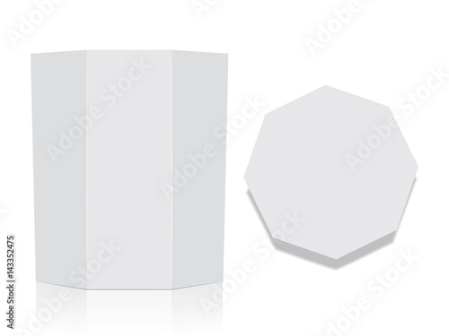 Octagonal box for your design and logo. It's easy to change colors. Mock Up. Vector EPS 10