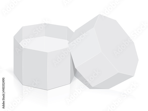 Octagonal box for your design and logo. It's easy to change colors. Mock Up. Vector EPS 10