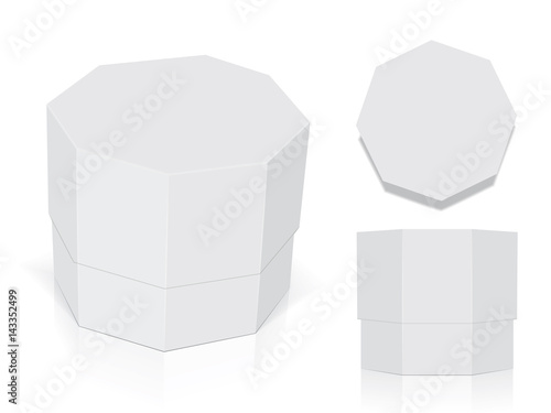 Octagonal box for your design and logo. It's easy to change colors. Mock Up. Vector EPS 10