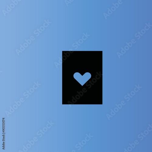 Hearts card Icon. flat design