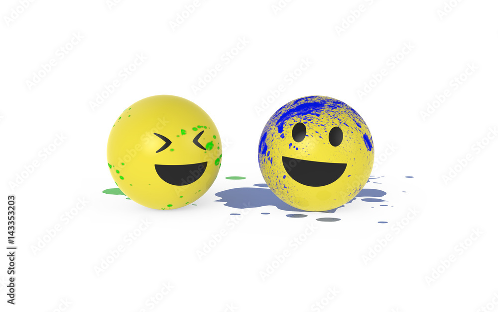 Smileys haben Spaß mit Farbe Stock-Illustration | Adobe Stock