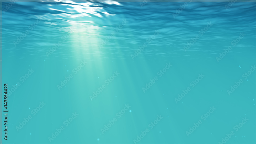 Obraz premium Underwater blue background in sea with copy space