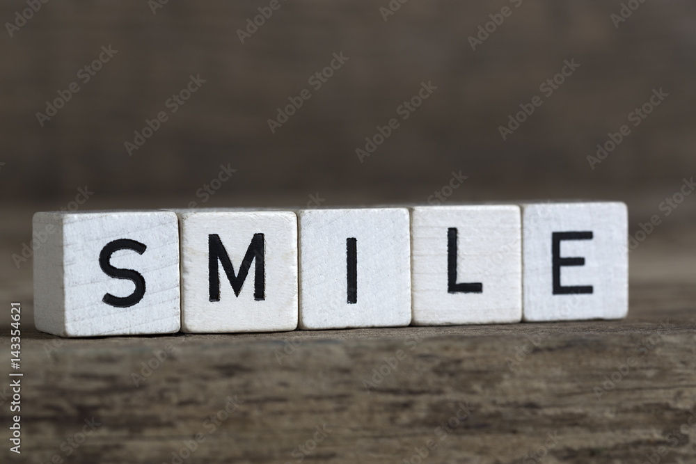Fototapeta premium Smile, written in cubes