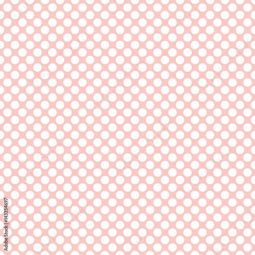 Seamless rose quartz pink polka dots pattern texture background