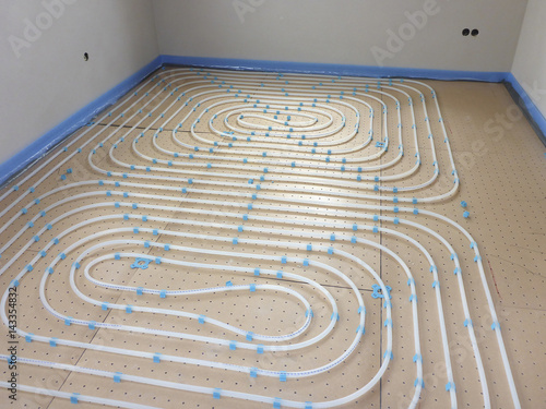 Underfloor heating system in a new house