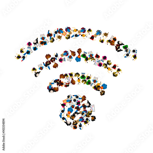 People wifi sign, people wifi network. Vector illustration,