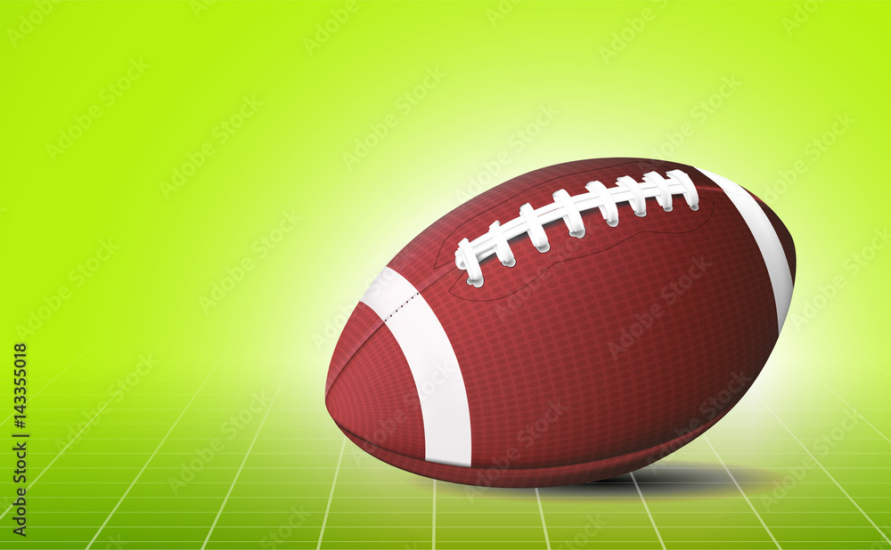 Football ball. 3d sport banner. Green field. Football ball. 3d sport banner. Green field.