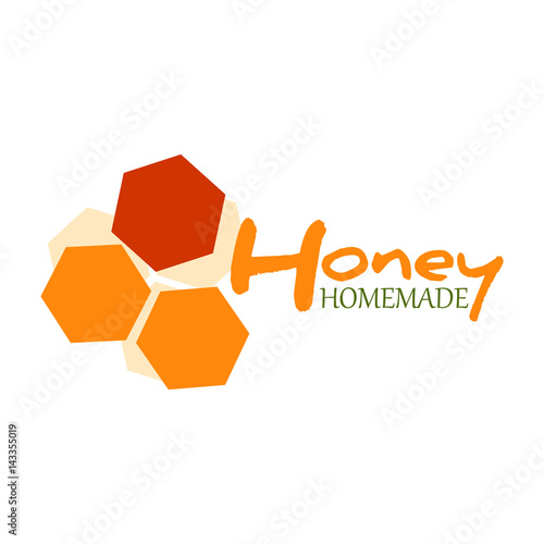 'Homemade Honey' logotype template. Simple logo for honey