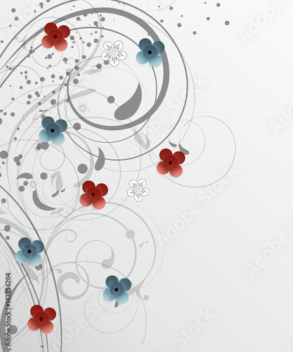 Abstract floral background with 3D effect