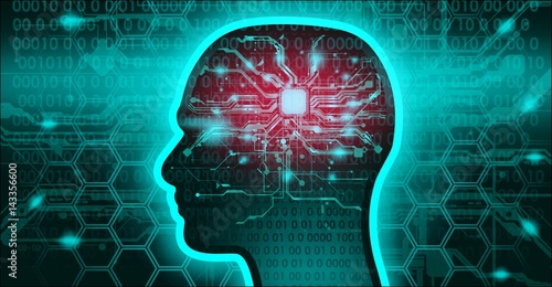 Artificial intellect hi-tech AI mind banner