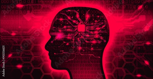 Artificial intellect hi-tech AI mind banner