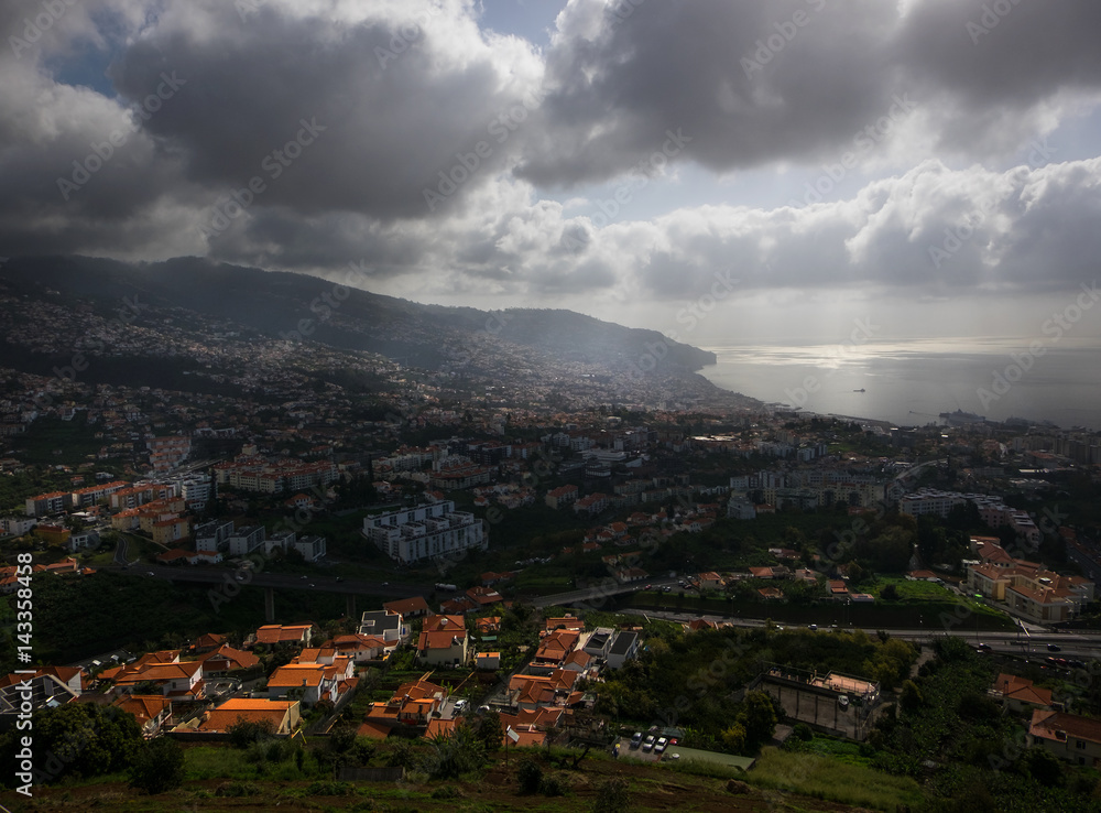 Madeira. Funchal. Panorama. Peak of Barcelos.