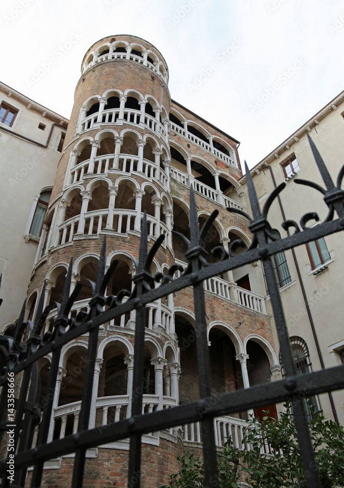 old palace with staircase called Contarini del Bovolo Venice in