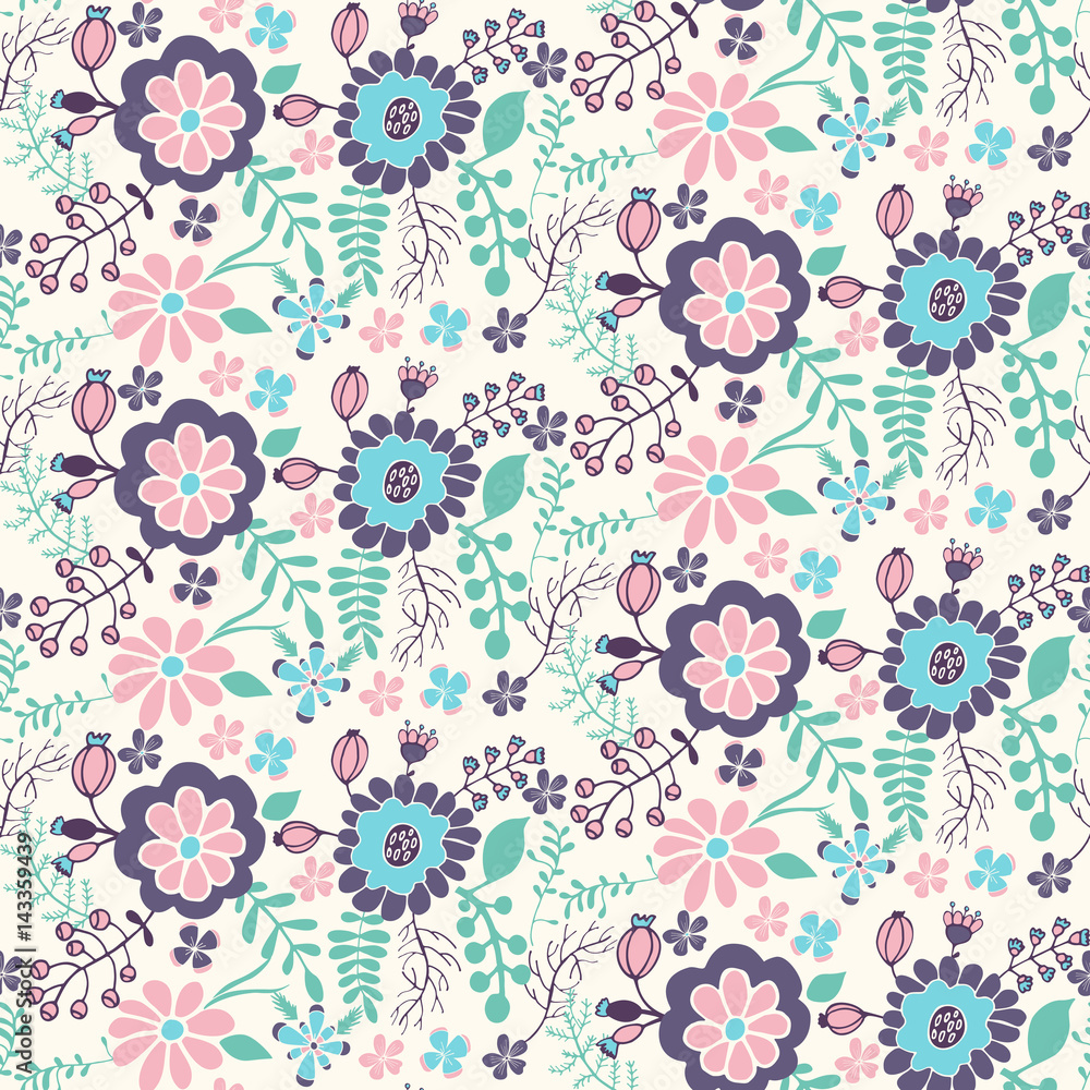 Simple cute seamless pattern in small flowers. Floral seamless background for fashion textile.