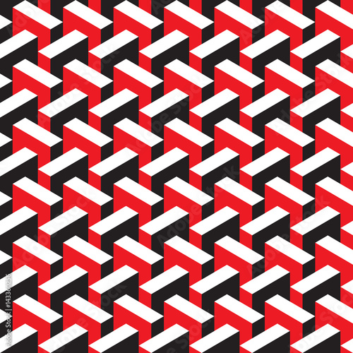 Seamless abstract 3d construction block pattern