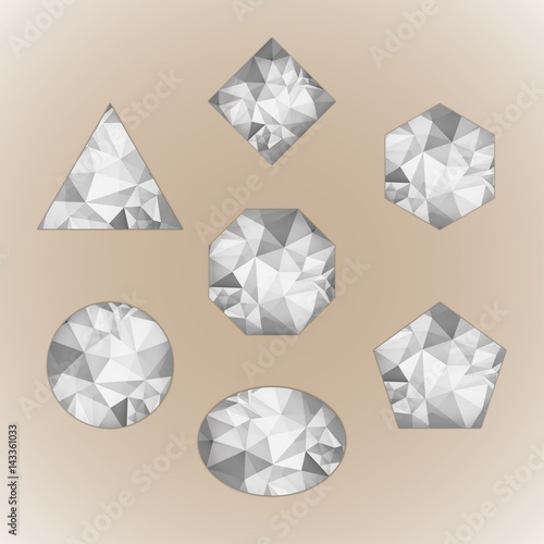 Set of abstract shapes like diamond