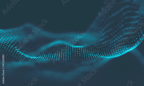 Abstract Blue Geometrical Background . Connection structure. Science background. Futuristic Technology HUD Element . Сonnecting dots and lines . Big data visualization and Business .