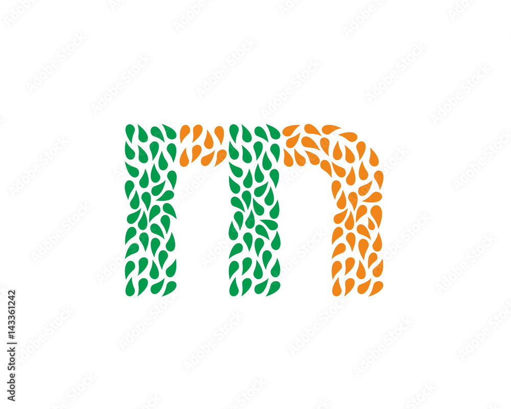 Letter M Leaf Logo Letter M Leaf Logo