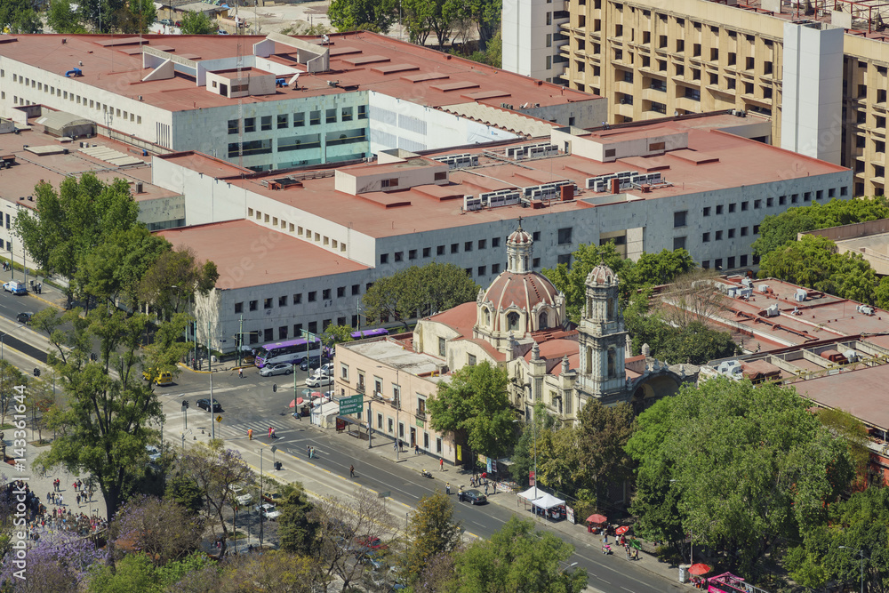 Fototapeta premium Aerial view of Mexico cityscape