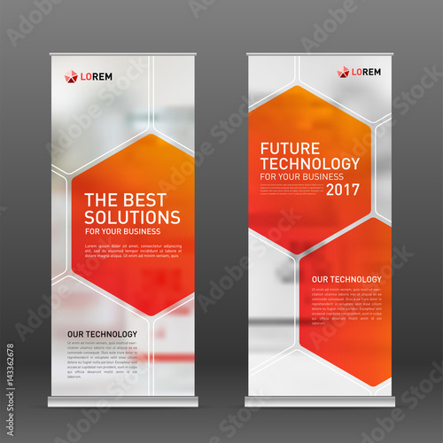 Medical roll up banner design layout. Vertical banner design template.