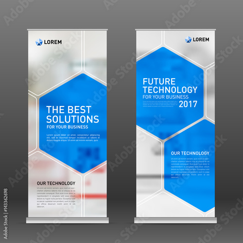 Medical roll up banner design layout. Vertical banner design template.