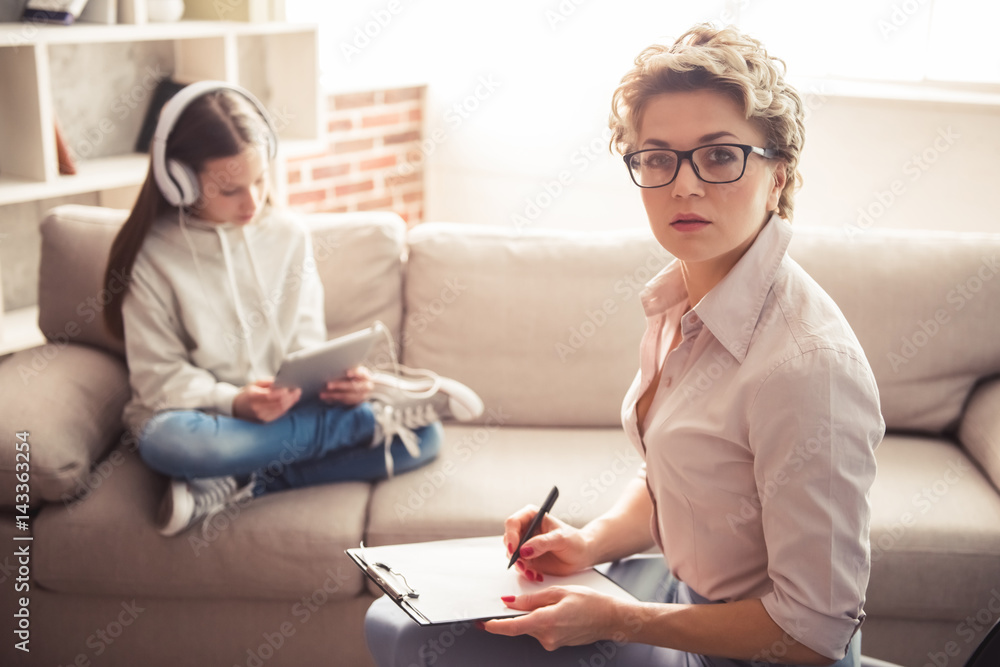Teenager at the psychotherapist Teenager at the psychotherapist