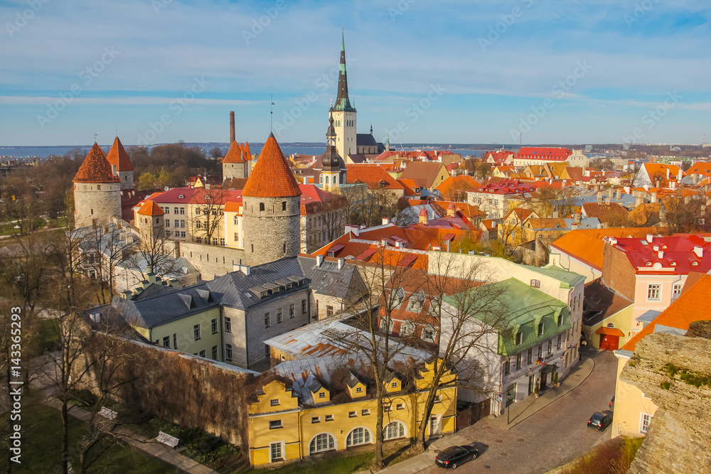 Obraz Tallinn, Estonia. Old town skyline of Toompea Hill.