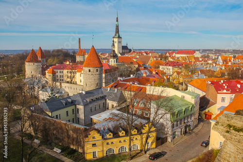 Tallinn, Estonia. Old town skyline of Toompea Hill.