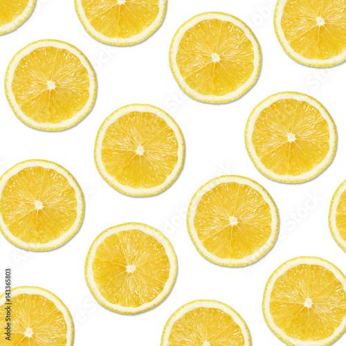 yellow slices on white Background