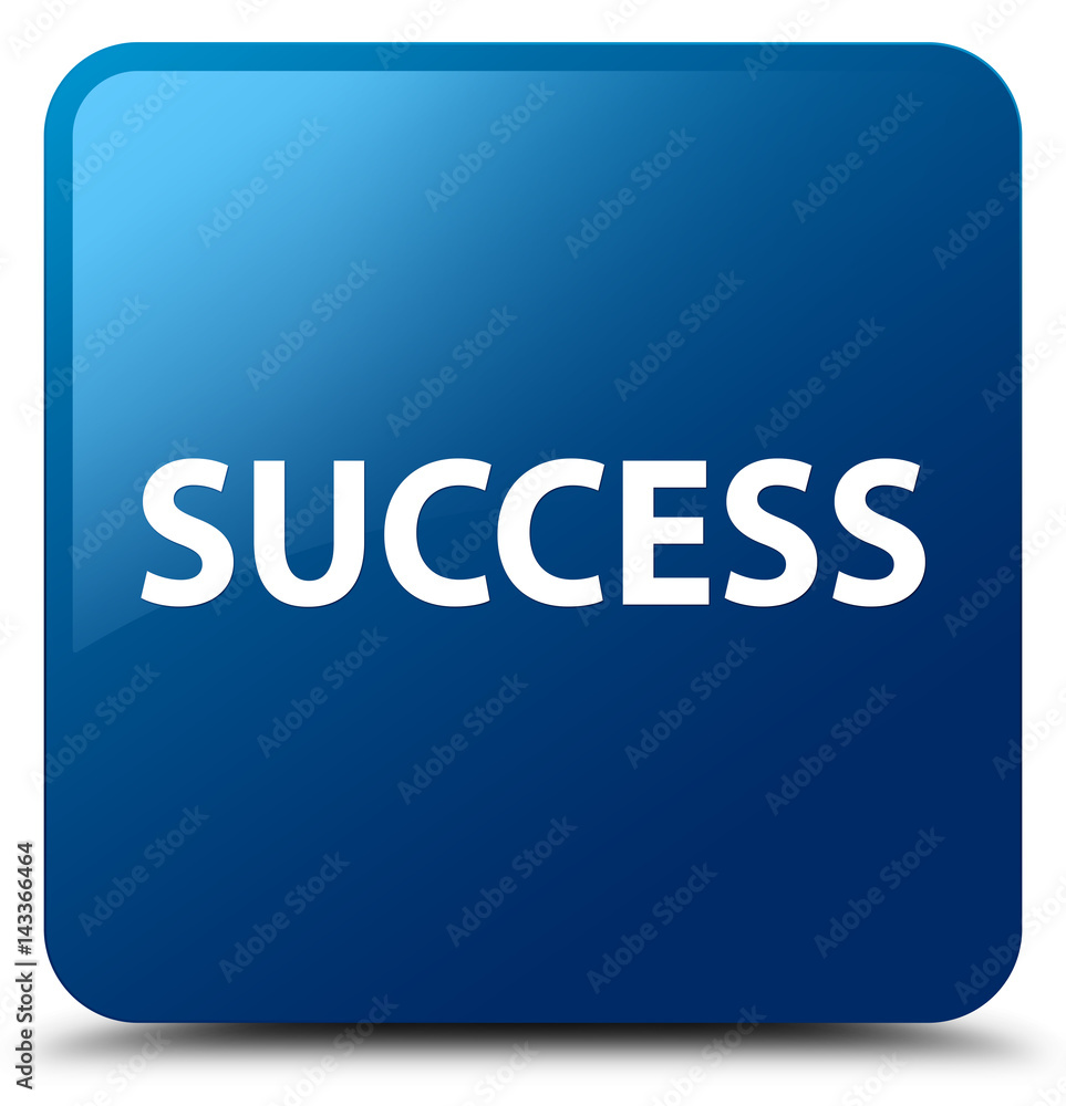 Success blue square button Success blue square button