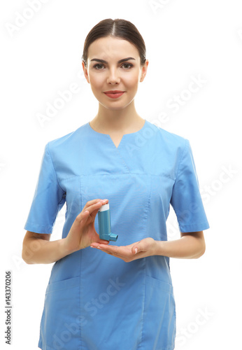 Female doctor with asthma i...