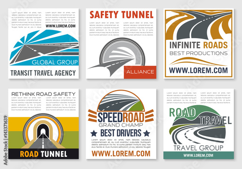 Road travel and traffic safety flyer template