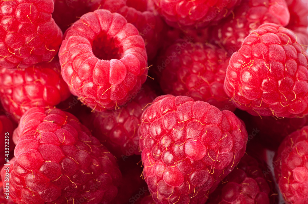 Red Raspberry Fruits Macro Background Red Raspberry Fruits Macro Background