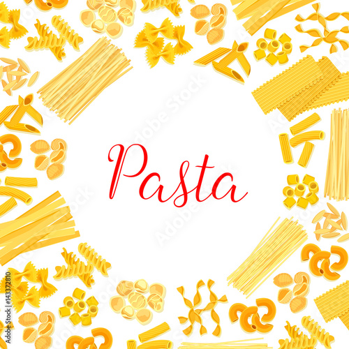 Italian pasta, spaghetti, macaroni poster design