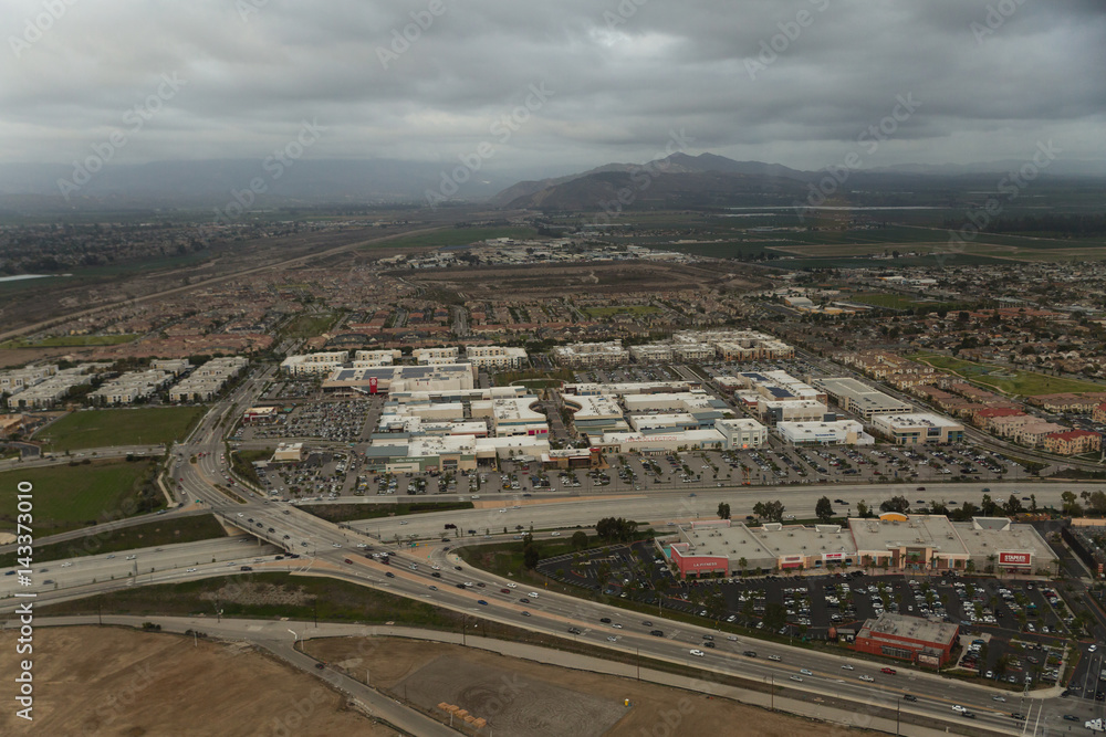 Aerial helicopter shot of Oxnard