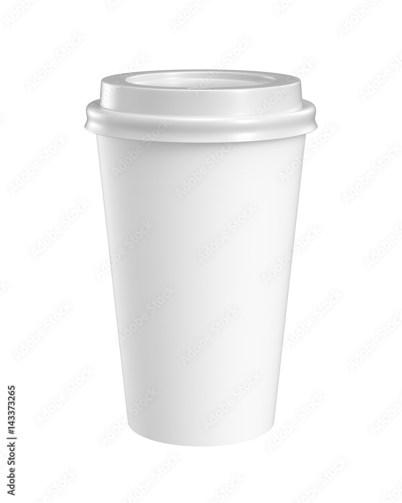 paper coffee cup isolated on white background, 3D rendering paper coffee cup isolated on white background, 3D rendering
