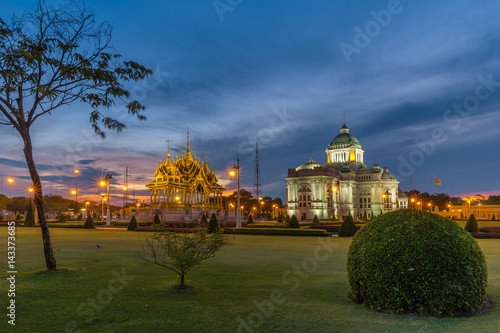 Ananta Samakhom Throne Hall with Barom Mangalanusarani Pavilion at the Royal Dusit Palace in Bangkok, Thailand photo