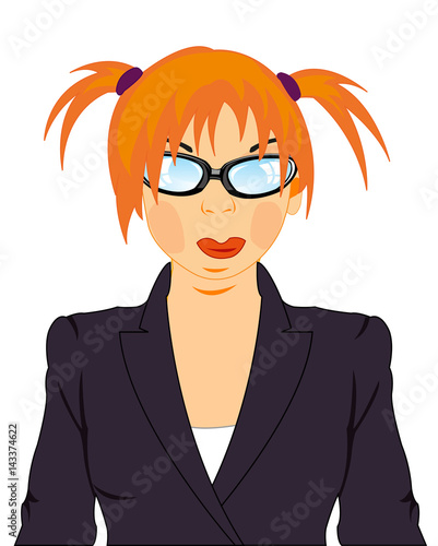 Girl in coat and spectacles