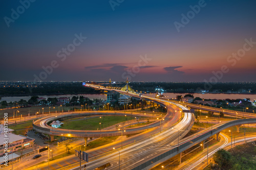 Maha Chesadabodindranusorn Bridge is a bridge over the Chao Phraya River in area of Nonthaburi province near Bangkok, Thailand.